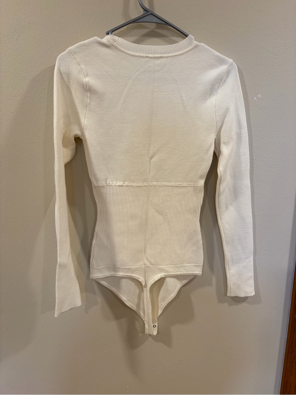 Abercrombie & Fitch Ivory Sweater Knit Corset Bodysuit - Size Medium - Picture 2 of 10
